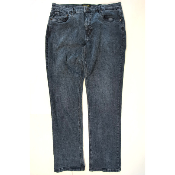 Urban Star Men’s Relaxed Fit Jeans 36x34 Dark Wash Denim Classic Straight Leg - Picture 2 of 16